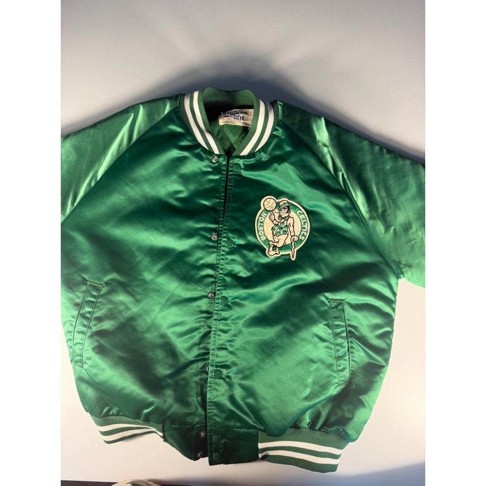Vintage Chalk Line Boston Celtics Satin Jacket Green Sz Large NBA 80s